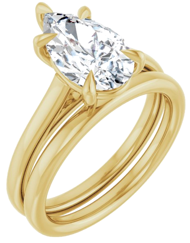 Sužadėtuvių Žiedas „Claw-Pong“ 14k yellow gold Pear 11.5mm x 7mm (6)