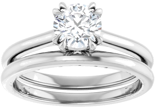 Sužadėtuvių Žiedas „Double Claw-Prong“ 14k white gold Round 5.8mm (8)