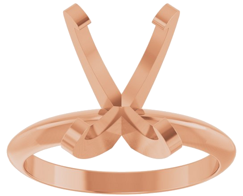 14K Rose 11x9 mm Oval Solitaire Engagement Ring Mounting (3)