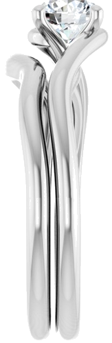 Sužadėtuvių Žiedas „Bypass“ 14k white gold Round 5.2mm (9)