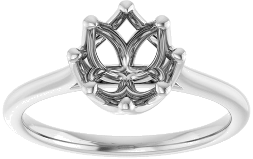 14K White 7 mm Round Solitaire Engagement Ring Mounting (3)