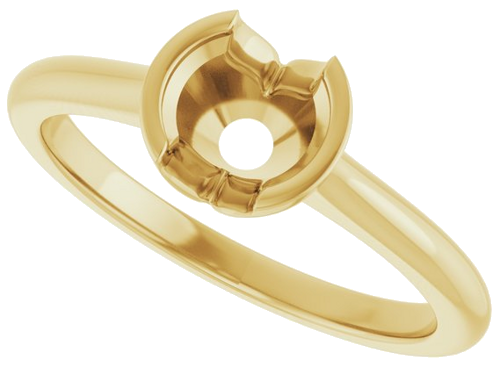 Sužadėtuvių Žiedas „Half Bezel Solitaire“ 585 Geltonojo Aukso Round 5.8mm (5)