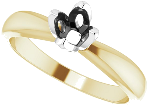 Sužadėtuvių Žiedas „Tulipset® Solitaire“ 14k yellow/white gold Round 4.8mm x 5.7mm (5)