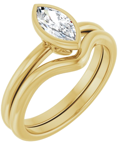 Sužadėtuvių Žiedas „Bezel-Set“ 14k yellow gold Marquise 8mm x 4mm (6)
