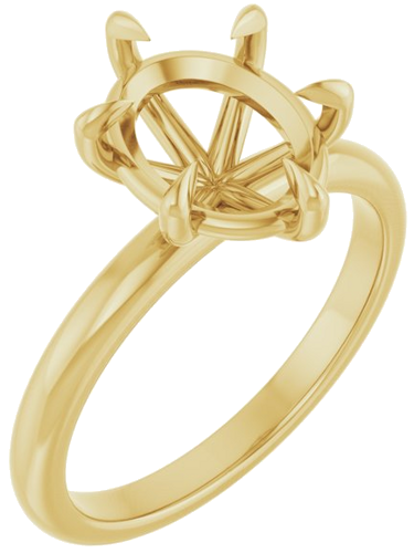 Sužadėtuvių Žiedas „Claw-Prong“ 18k yellow gold Oval 10mm x 8mm (1)