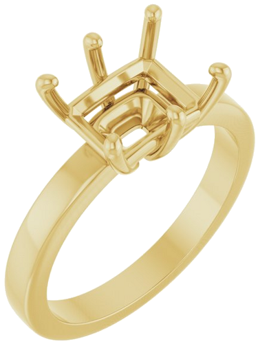 Sužadėtuvių Žiedas „Solitaire“ 14k yellow gold Emerald 9mm x 7mm (1)