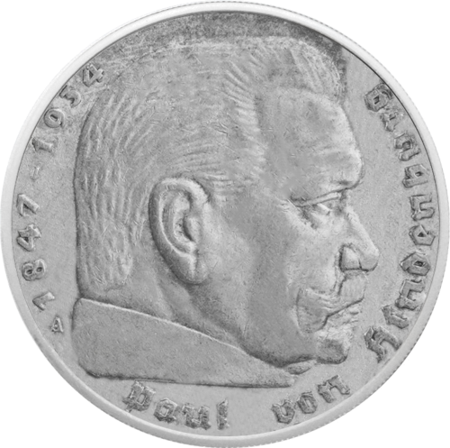 5 Reichsmark President Paul von Hindenburg (1935-1936) Germany Silver Coin (1)