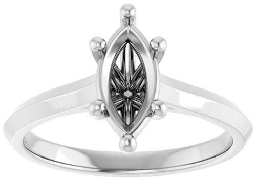 10K White 10x5 mm Marquise Solitaire Engagement Ring Mounting (3)