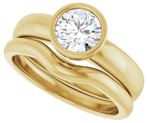 Sužadėtuvių Žiedas „Bezel-Set Solitaire“ 14k yellow gold Round 6mm (10)