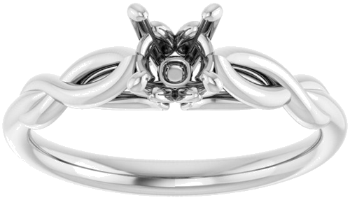 14K White  5.2 mm Round Solitaire Engagement Ring Mounting (3)