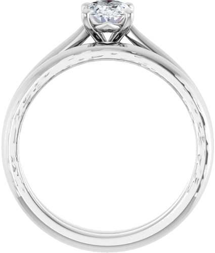 14K White 7x5 mm Oval Solitaire Engagement Ring Mounting (7)