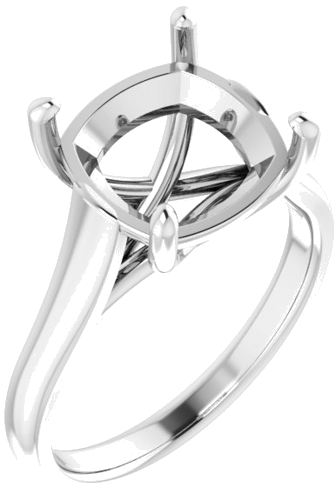 Sužadėtuvių Žiedas „Solitaire“ 950 Platinos Cushion 10mm (1)