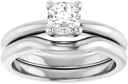 Sužadėtuvių Žiedas 14k white gold Cushion 5mm (8)