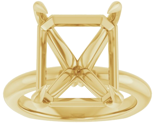Sužadėtuvių Žiedas „Claw-Prong Euro Shank“ 14k yellow gold Emerald 13mm x 11mm (3)