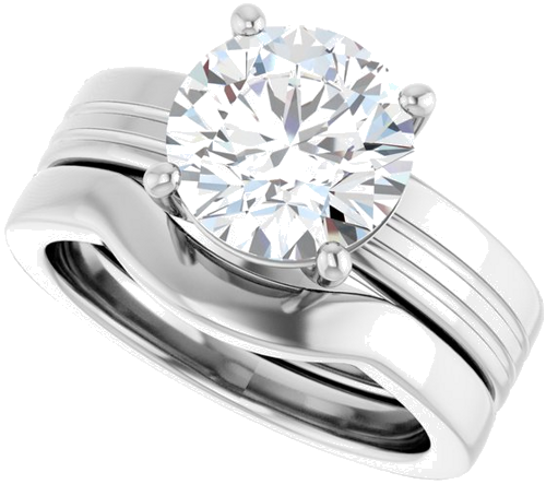 Sužadėtuvių Žiedas „Solitaire“ 18k white gold Round 9mm (10)