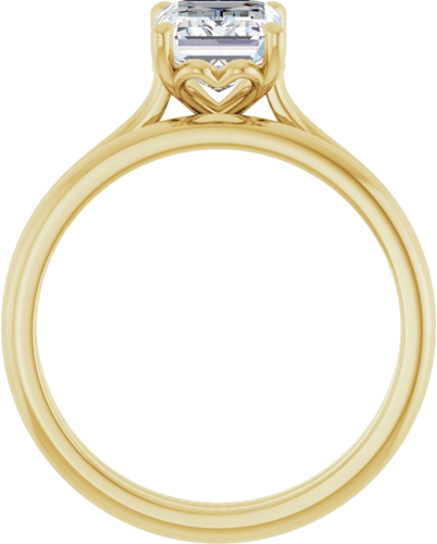 14K Yellow  8x6 mm Emerald Solitaire Engagement Ring Mounting (7)