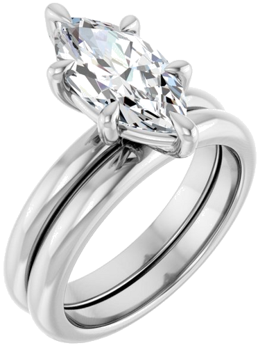 Sužadėtuvių Žiedas „Claw-Prong“ 14k white gold Marquise 13mm x 6.5mm (6)