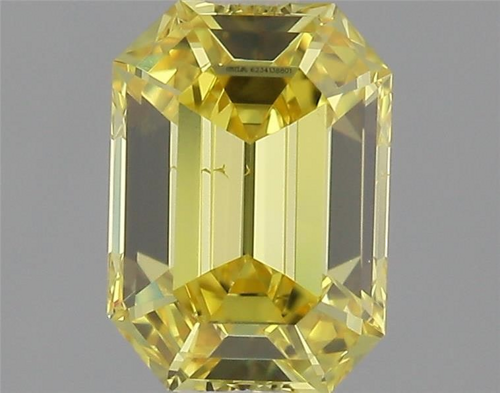 0.62 carat Fancy Vivid Yellow-SI1 Natūralus Emerald Deimantas (1)
