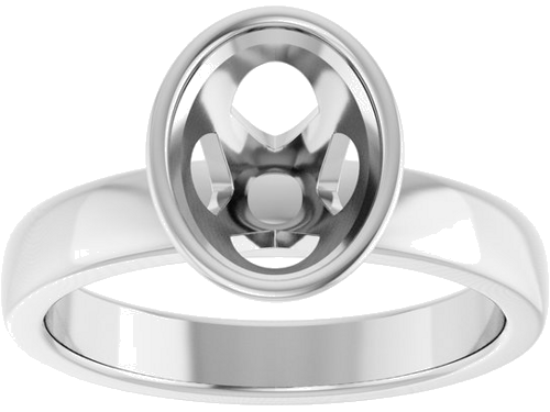 Sužadėtuvių Žiedas „Bezel-Set Solitaire“ 14k white gold Oval 9mm x 7mm (3)