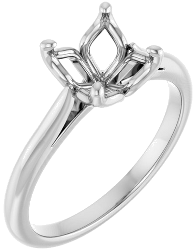 Sužadėtuvių Žiedas „Solitaire“ 14k white gold Cushion 7mm (1)