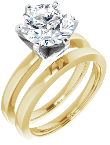 Sužadėtuvių Žiedas „Solitaire“ 14k yellow/white gold Round 9mm (6)