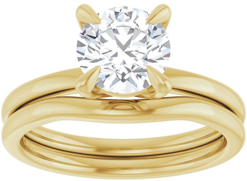 Sužadėtuvių Žiedas 14k yellow gold Round 7mm (8)