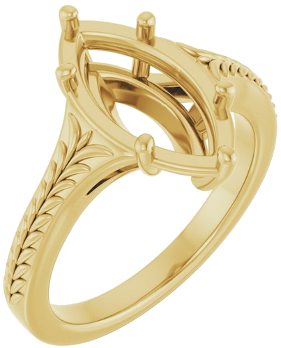 Sužadėtuvių Žiedas „Solitaire“ 14k yellow gold Marquise 13mm x 6.5mm (1)