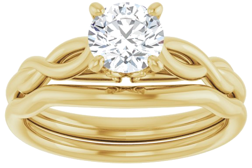 Sužadėtuvių Žiedas „Solitaire Sculptural“ 14k yellow gold Round 5.8mm (8)