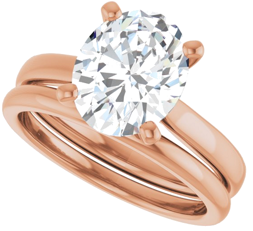 Sužadėtuvių Žiedas „Solitaire“ 585 Rožinis Aukso Oval 10mm x 8mm (10)