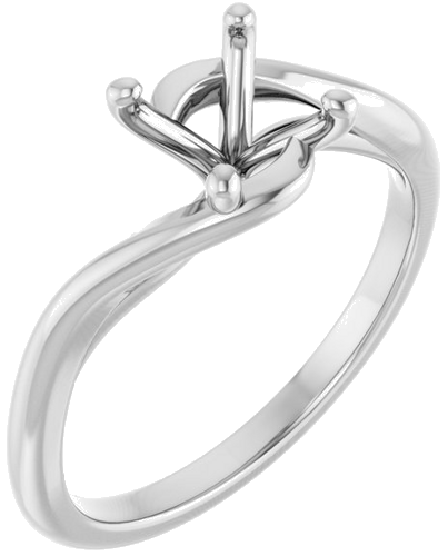 Sužadėtuvių Žiedas „Bypass“ 14k white gold Round 6.5mm (1)