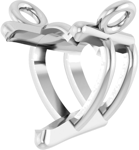 14K White 5x5 mm Heart Solitaire 16-18  Necklace Mounting (2)