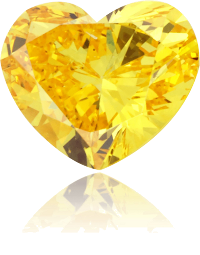 0.32 carat Fancy Vivid Orangey Yellow-SI1 Natūralus Heart Deimantas (1)