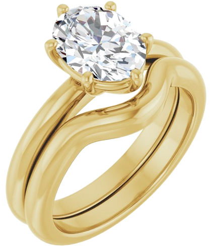 Sužadėtuvių Žiedas 14k yellow gold Oval 9mm x 7mm (6)