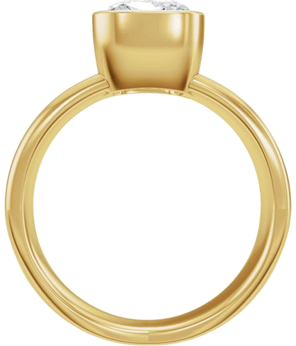 Sužadėtuvių Žiedas „Half Bezel Solitaire“ 14k yellow gold Elongated Cushion 9mm x 7mm (2)