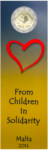 2016 Malta Solidarity through Love 2 euro BU coin in coincard (1)