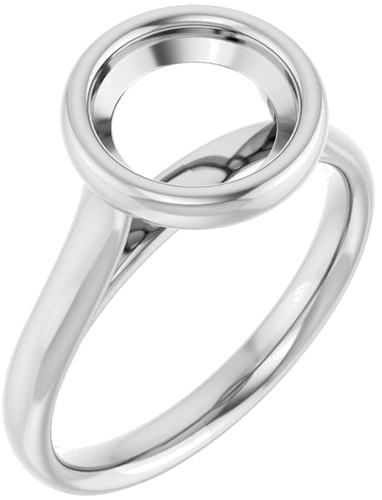 14K White 8.2 mm Round Solitaire Engagement Ring Mounting (1)