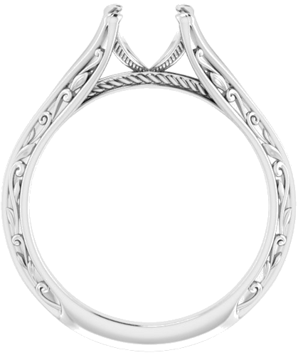 Sužadėtuvių Žiedas „Solitaire“ 585 Baltojo Aukso Square 5mm (2)