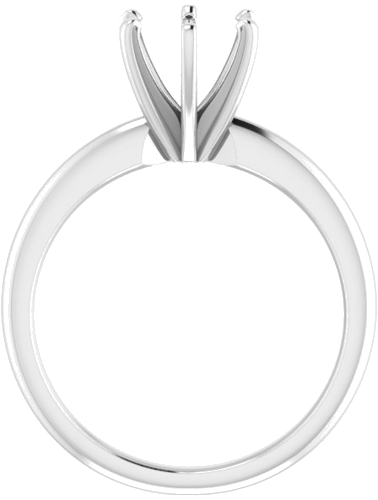 14K White 7 mm Round 6-Prong Solitaire Ring Mounting (2)