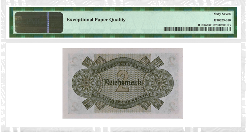 Германия (Остланд) 2 райхсмарки PMG Superb GEM UNC 67 EPQ (2)