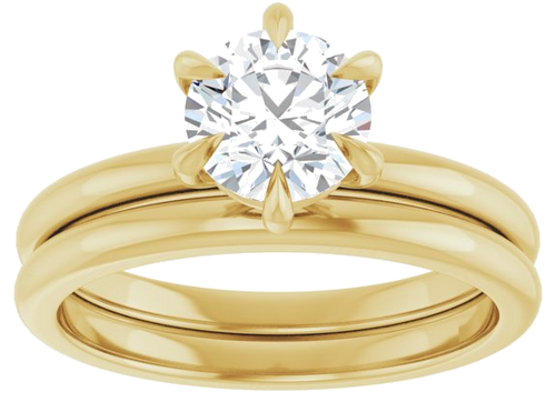 Sužadėtuvių Žiedas „Claw-Prong“ 10k yellow gold Round 6.5mm (8)