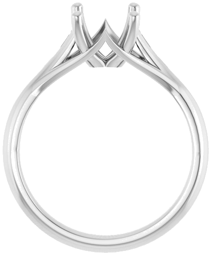 14K White 9x7 mm Oval Solitaire Engagement Ring Mounting (2)