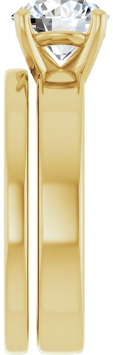 Sužadėtuvių Žiedas „Solitaire“ 585 Geltonojo Aukso Round 7.4mm (9)