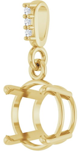 Pakabukas „Accented“ 585 Geltonojo Aukso Round 8mm (2)