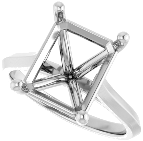 Sužadėtuvių Žiedas „Claw-Prong“ 14k white gold Emerald 11mm x 9mm (5)