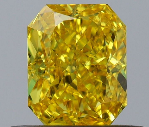 0.5 carat Fancy Vivid Yellow-SI1 Natūralus Radiant Deimantas (1)