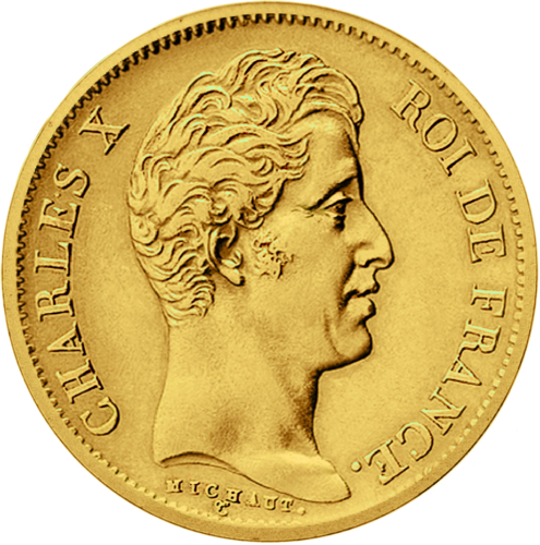20 Frankų Charles X (1824-1830) Prancūzijos Karalystės auksinė moneta (1)