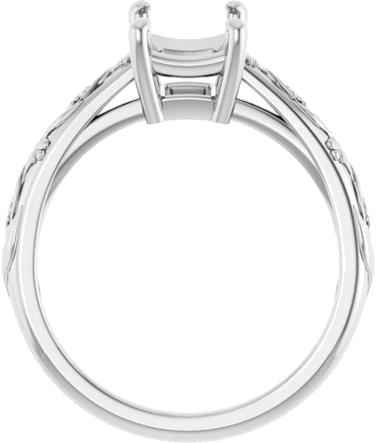 Sužadėtuvių Žiedas „Solitaire“ 14k white gold Emerald 8mm x 6mm (2)