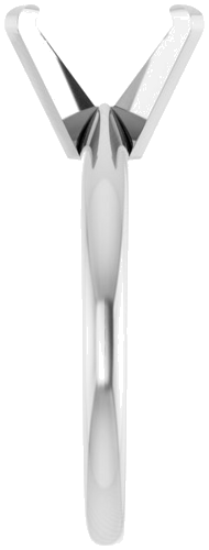 14K White 10 x 8 mm Oval Solitaire Engagement Ring Mounting (4)