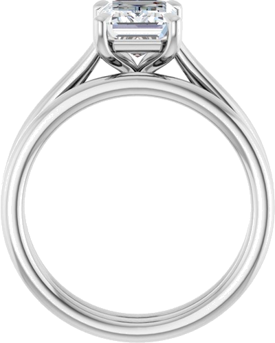 Sužadėtuvių Žiedas „Claw-Pong“ 14k white gold Emerald 8mm x 6mm (7)