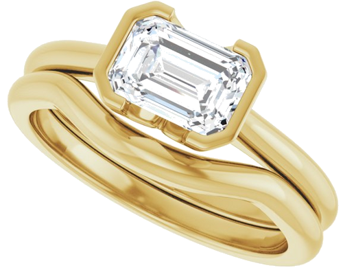 14K Yellow 7x5 mm Emerald Solitaire Engagement Ring Mounting (7)